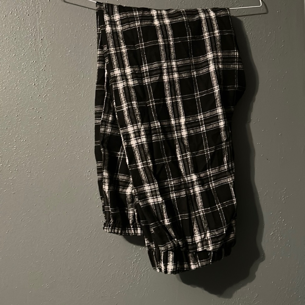 Black and white flannel pants